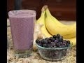 Blueberry Banana Protein Smoothie For A Quick And Healthy Breakfast Or Snack.