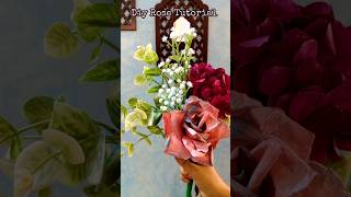 Super Aesthetic Rose DIY 🌹✨ Easy Handmade Flower Craft #diy #rosediy #howtomakeroseflowers #shorts
