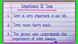 10 Lines On Importance 0f Time/Essay On Value of time in English/Value of time essay