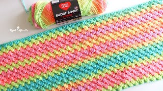 Granny Retro Stripe Crochet Blanket