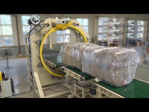 horizontal orbital baler wrapping machine