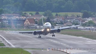 United Airlines B767 DRAMATIC TOUCH AND GO at Zurich Airport