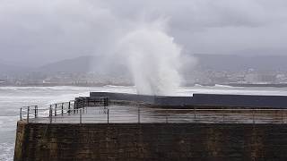 Olas en el Puerto Viejo de Algorta