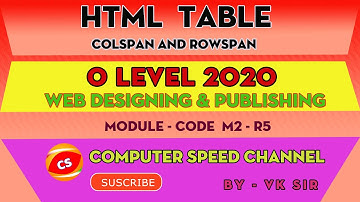 what is rowspan || what is colspan in html table || web designing & publishing || m2 r4|| o level ||