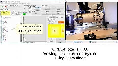 GRBL-Plotter 1.1.0.0 Rotary axis and subroutine