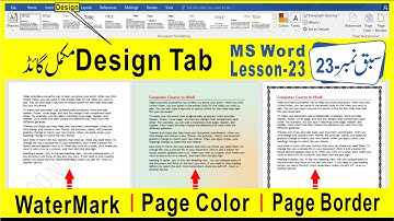 How to use design tab in word | MS Word Desing tab (watermark, pagecolor, pageborder)