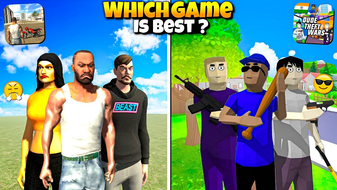 Indian Bike Driving 3D Vs Dude Theft Wars ! 😱