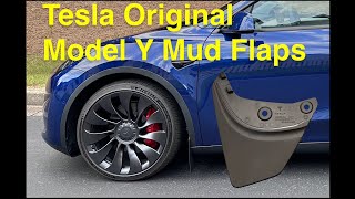 Genuine Tesla Model Y Mud Flaps  Unboxing, First Impressions, Installation (DIY)