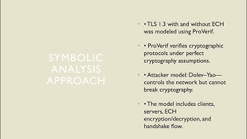 Symbolic Analysis of TLS 1.3 Privacy Enhancements | ECH Focus