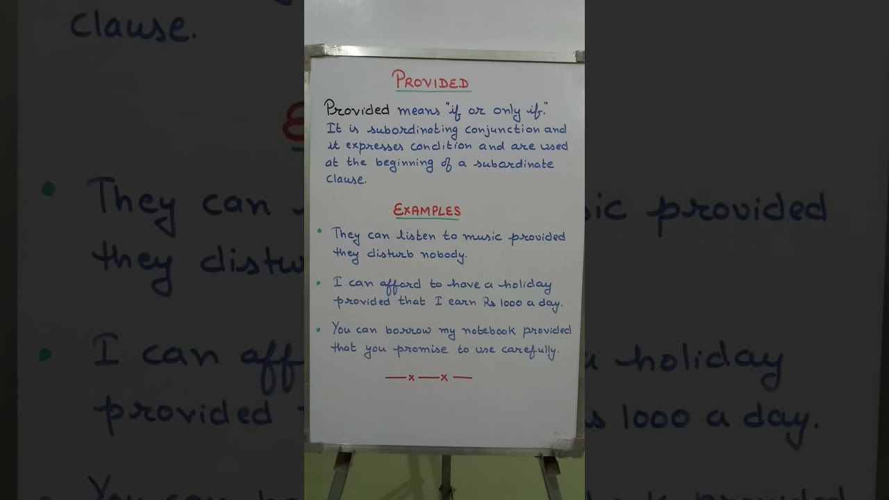 Provided | Provided meaning | Use of Provided in English |Provided in Sentences|Examples of Provided