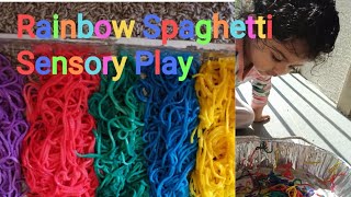 DIY Rainbow Spaghetti/Pasta🌈 Toddlers Sensory play||How to make colorful Spaghetti||Rainbow Noodles🍜