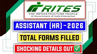 📢 RITES Assistant HR 2026 Total Forms Filled Shocking 😱