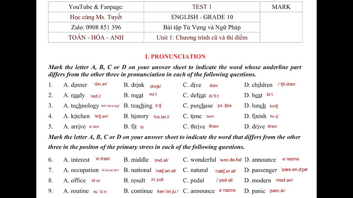 Bài tập tổng hợp về thì lớp 10 năm 2024