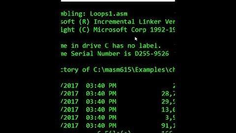 Assembly Tutorial LOOP vs JMP Print An Array Lec28