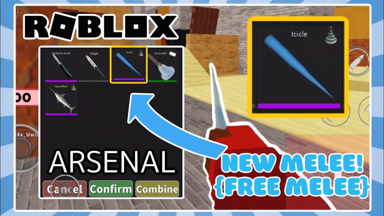 Free Melee How To Get The Icicle Melee In Arsenal Roblox Youtube - all melees in arsenal roblox