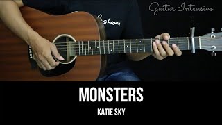 Monsters - Katie Sky | EASY Guitar Tutorial with Chords / Lyrics chords