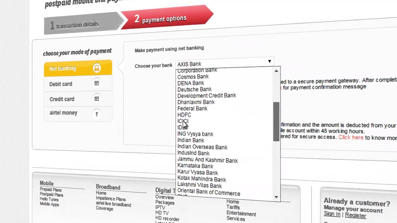Airtel Data Card Bill Payment in Quick Process YouTube