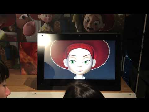 【PIXARのひみつ展】展示物①トイ・ストーリー　ジェシーの表情を変える