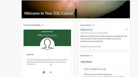 D2L Course Tour Video Central State University 2023