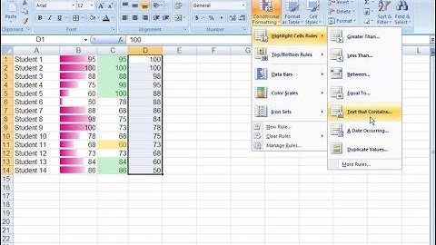Conditional Formatting - Excel 2007