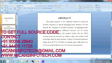 Tuning the Resonant Frequency of Microstrip Patch
