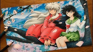 inuyasha and higurashi kagome (inuyasha) drawn by tennen_shiori