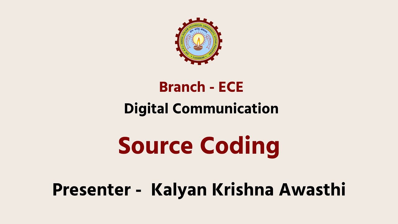 Digital Communication | Source Coding - 3 - YouTube