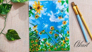 Spring Painting/Acrylic painting for beginners/STEP by STEP