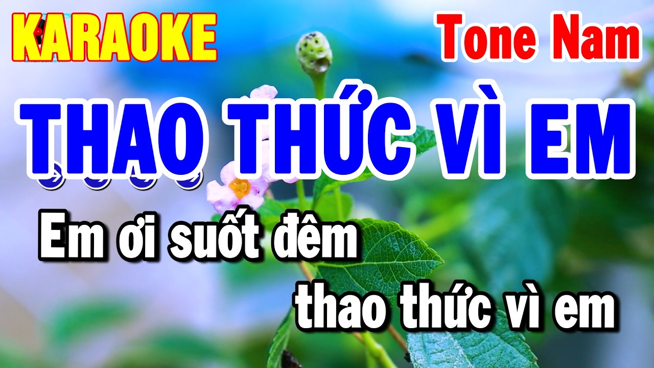 Karaoke Thao Thức Vì Em Tone Nam Nhạc Sống Dễ Hát Nhất | Thanh Hải