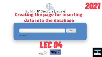 Build Search Engine using PHP and MySQL | Creating the page for inserting data into the database #04