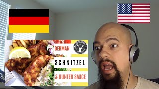 American Reacts To How to make a quick German Schnitzel with Hunter Sauce