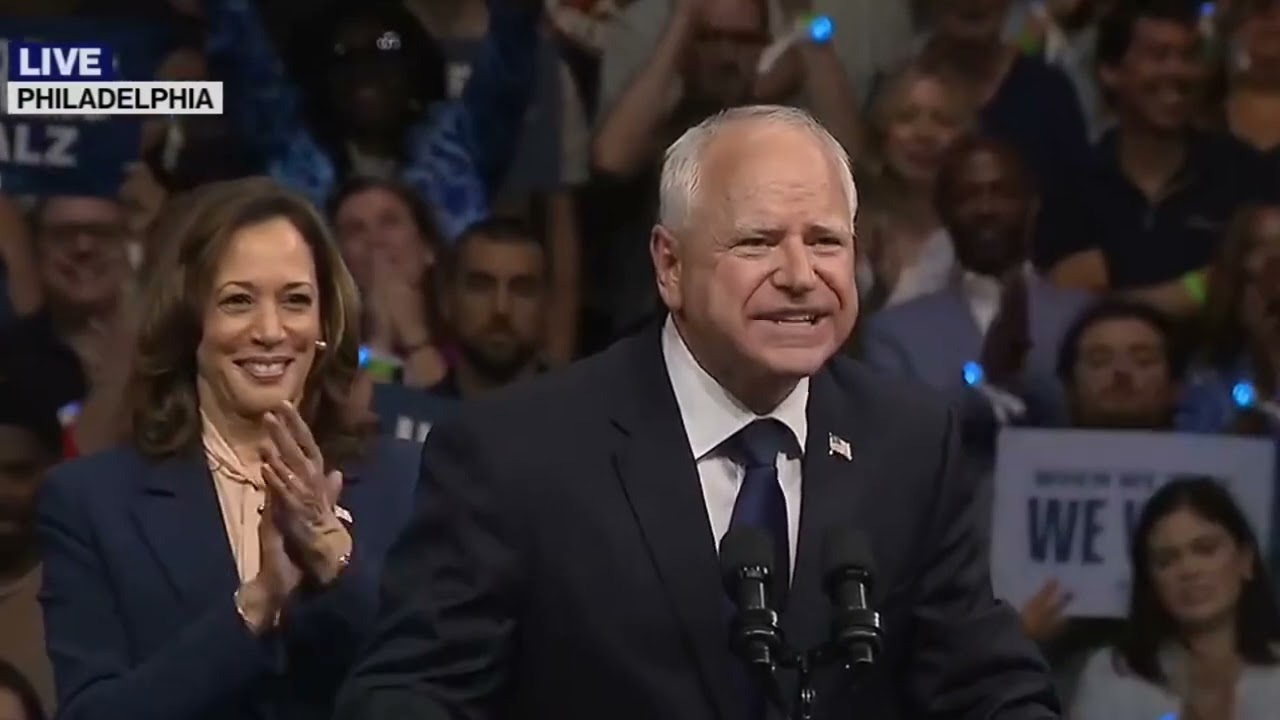 "Tim Walz Declares His Full Support for Kamala Harris: Full Speech Following Her Appointment"