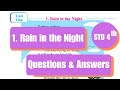 Chapter 1 Rain in the night class 4 WITH QUESTION AND ANSWERS - ENGLISH MAHARASHTRA BOARD