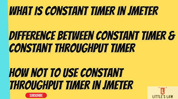 What and How to use Constant Timer in JMeter | Littles Law #jmeter #performancetesting #neoload