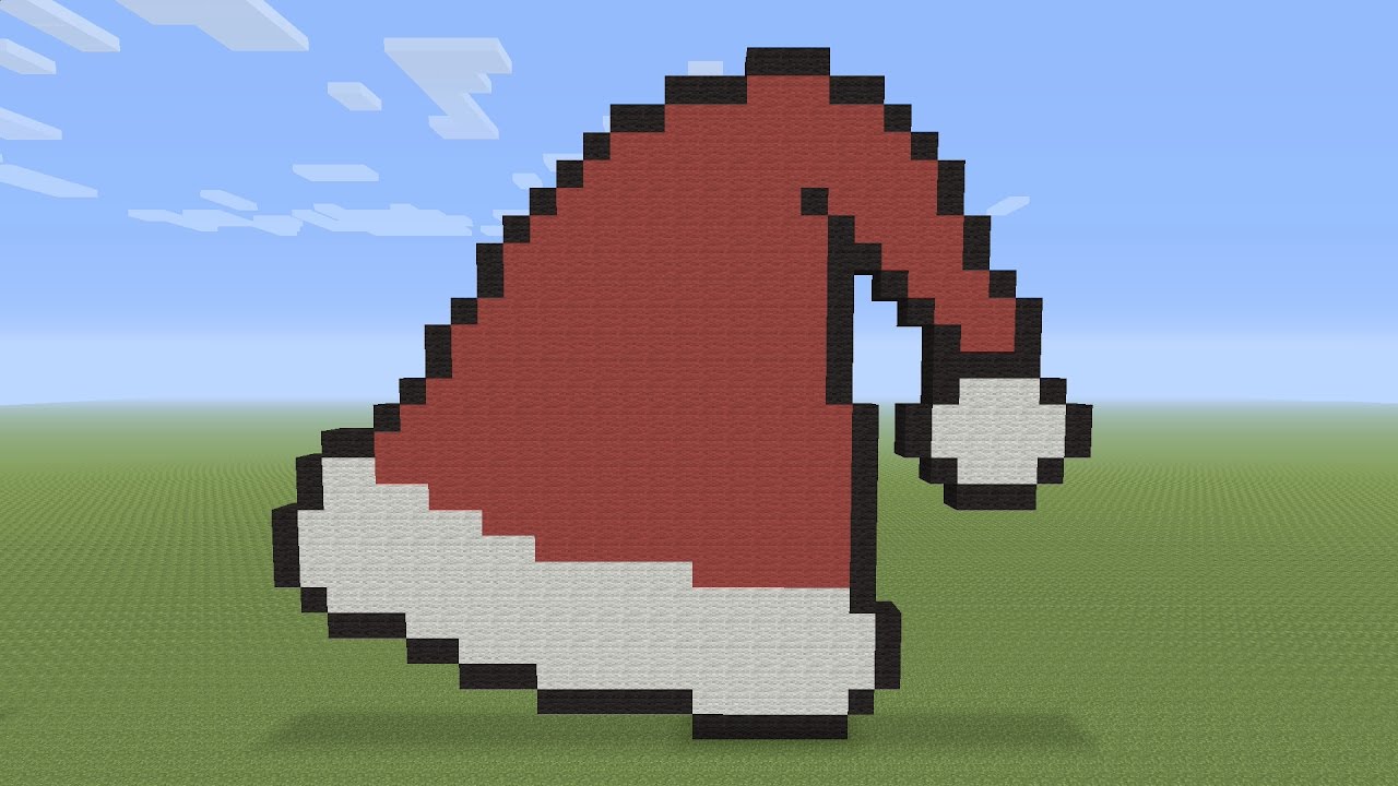 Minecraft Pixel Art - Santa Clause Hat - YouTube