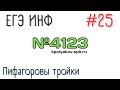 Разбор 25ого задания | Пифагоровы тройки| №4123 kpolyakov