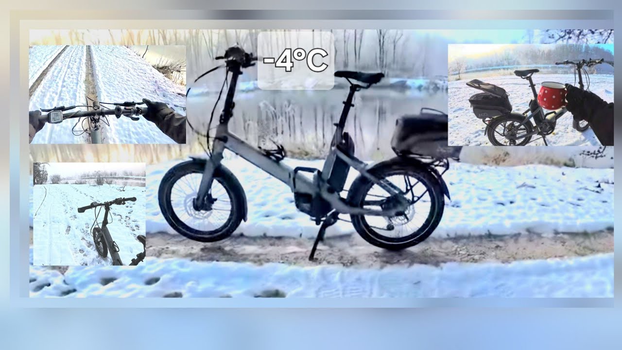 4k Riding in snow and ice in -4°C with my Cube Fold 500 e-bike