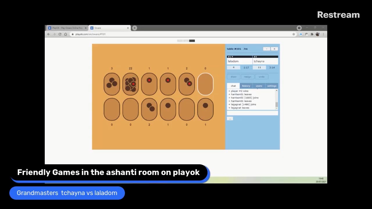 Friendly Games in the ashanti room on playok.com 