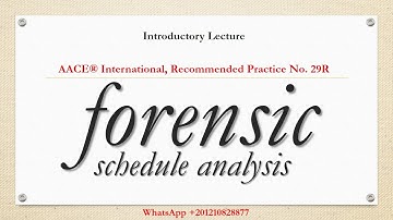 Forensic schedule analysis@PSPworld
