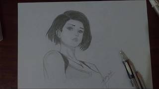 How To Draw Jill Valentine Sketch Of Resident Evil 3 2020| Gaming Character Sketch