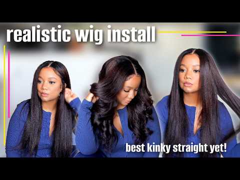 The Most Natural Kinky Straight Wig EVER 🔥 Ombre Chestnut Brown for Back to School | Ashimary