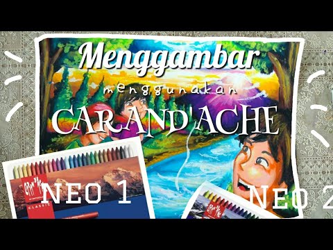 Mewarnai gradasi dengan crayon CARANDACHE 1 & 2 Under the Sea - Drawing and Coloring. 