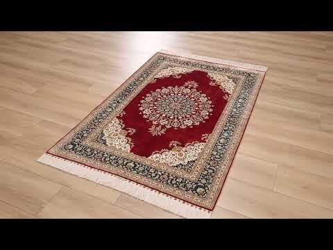 Madalyon Desenli Kırmızı El Dokuma Viskon Halı inceleme videosu kapak görseli