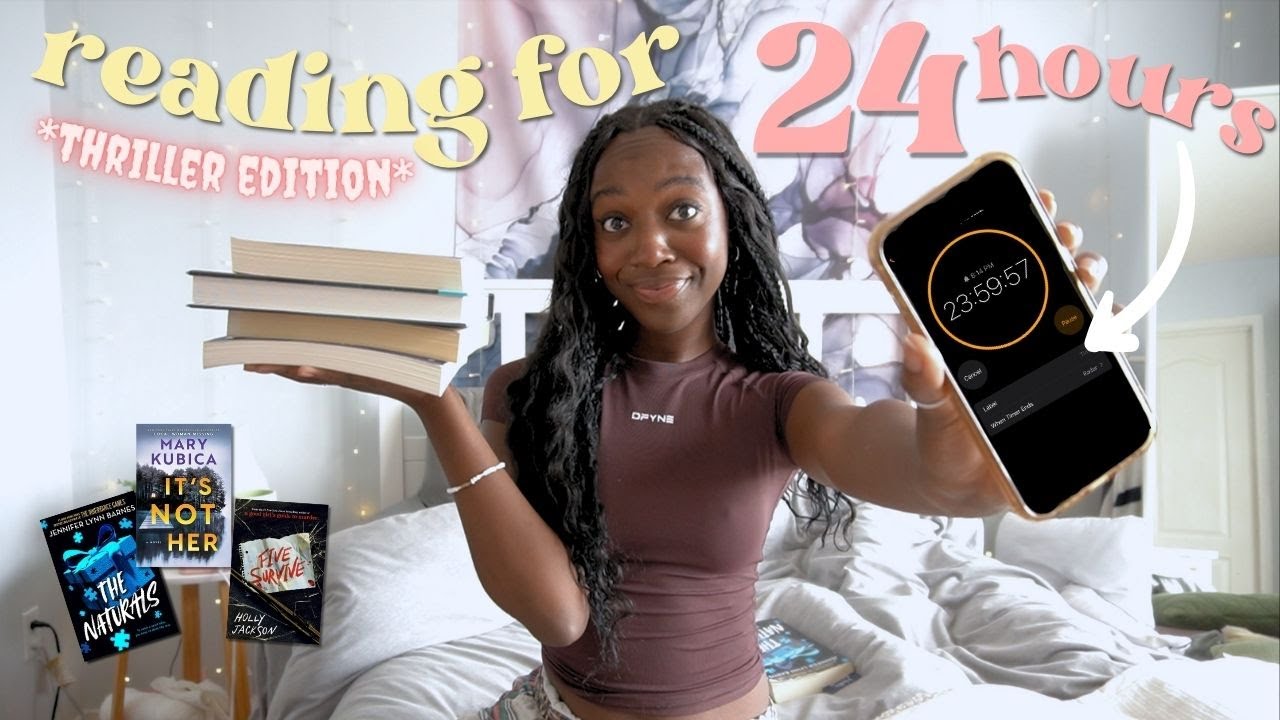 24 HOUR READATHON!! 📖🔪 only reading thrillers for 24 hours *spoiler free* reading vlog