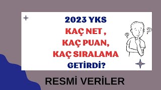 2023 Yks Kaç Net-Kaç Puan-Kaç Sıralama Getirdi