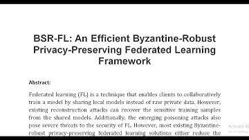 BSR FL An Efficient Byzantine Robust Privacy Preserving Federated Learning Framework