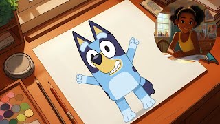 Mira doodles Bluey and discusses the importance of normalizing kids complex emotions!!