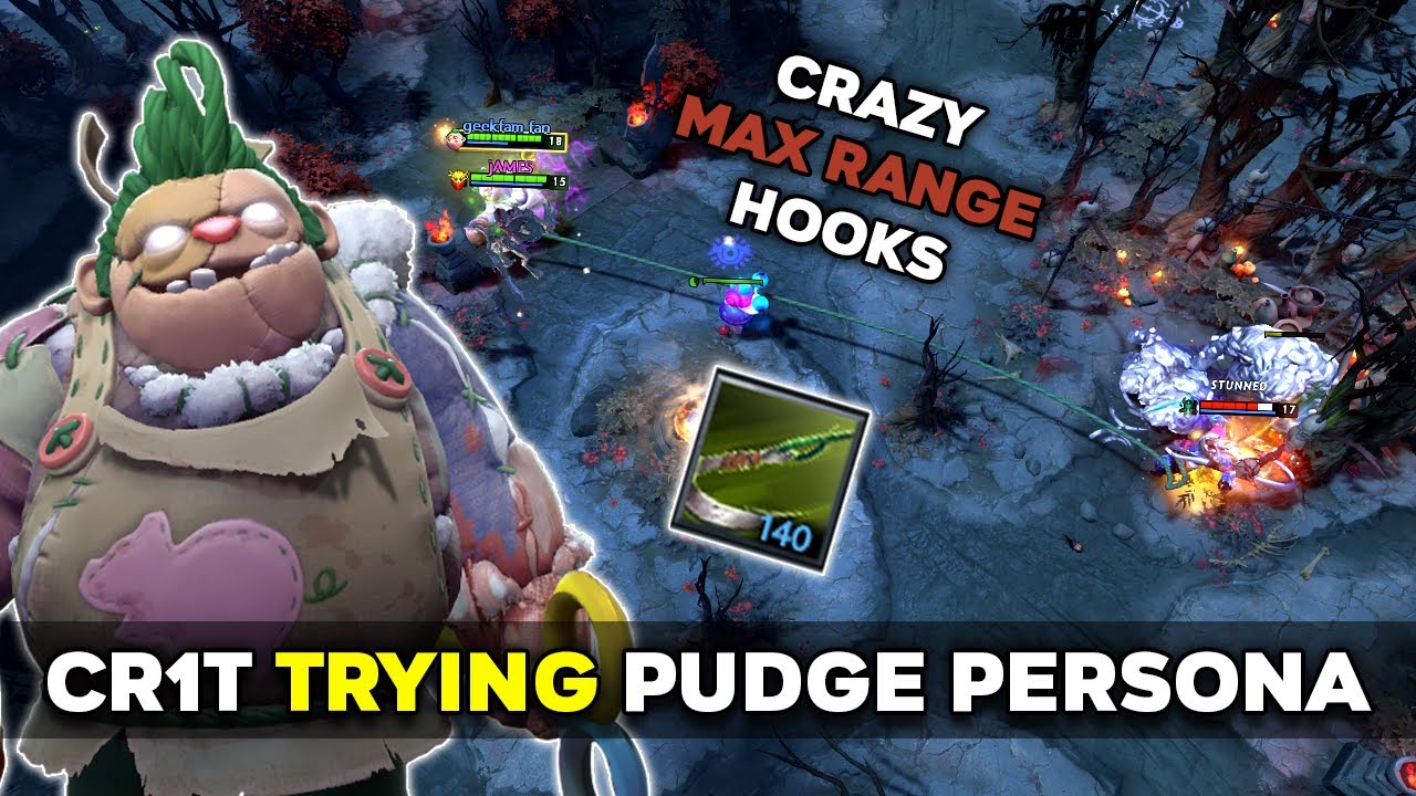 Cr1t PUDGE PERSONA FOR THE FIRST TIME - CRAZY MAX RANGE Hooks - Dota 2