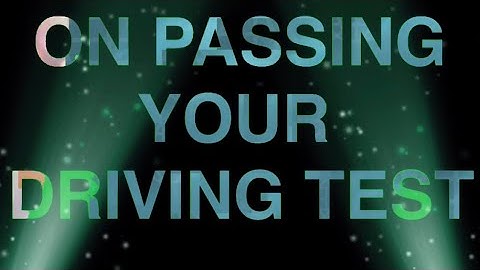 CONGRATULATIONS ON PASSING YOUR DRIVING TEST