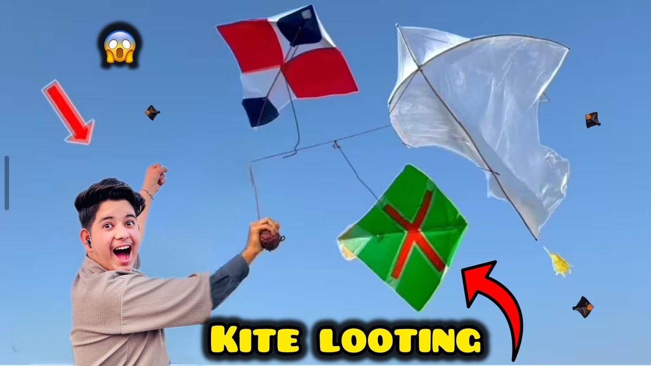 Kite looting patang looti chhat per aaj bahut saari 😍🪁